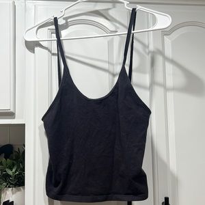 American Eagle Dark Gray Crop Tank Top - Size: M